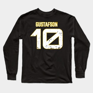 Megan Gustafson Yellow Distressed Jersey Number 10 BP-15 Long Sleeve T-Shirt